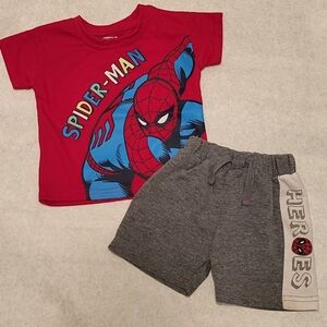 Spiderman tee shirt with matching shorts
